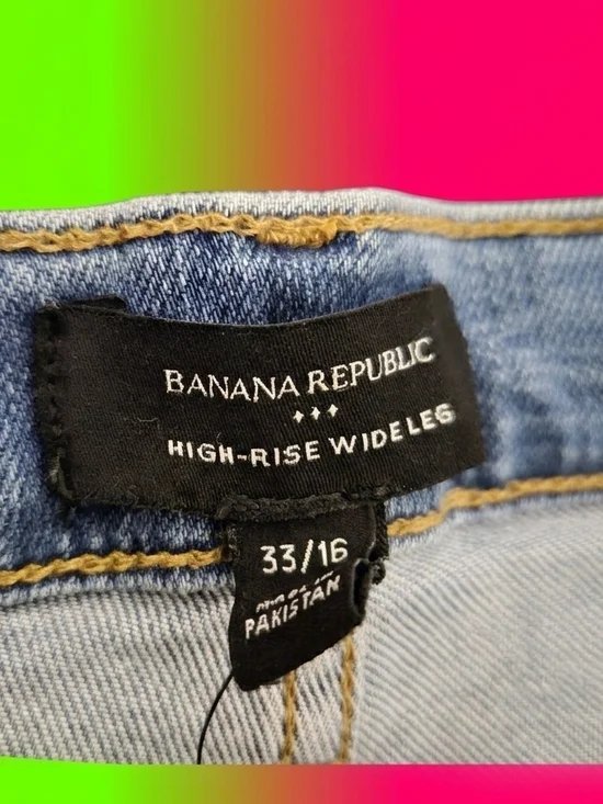 Banana Republic Blue Wide-Leg Denim Jeans NWT - Picture 4 of 9